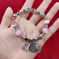 hot sale opal crystal elastic bracelet ladies crystal hand jewelry vintage charm beaded bracelet for women