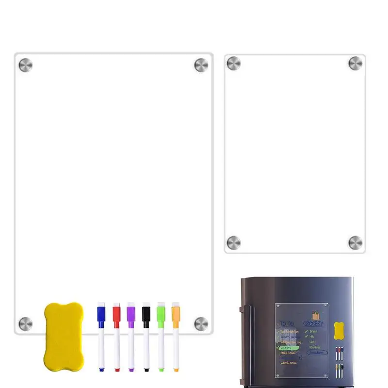 

Доска для стирания для холодильника, акриловая стираемая доска для письма, напоминания, сообщений, магнит для холодильника, еженедельный планер