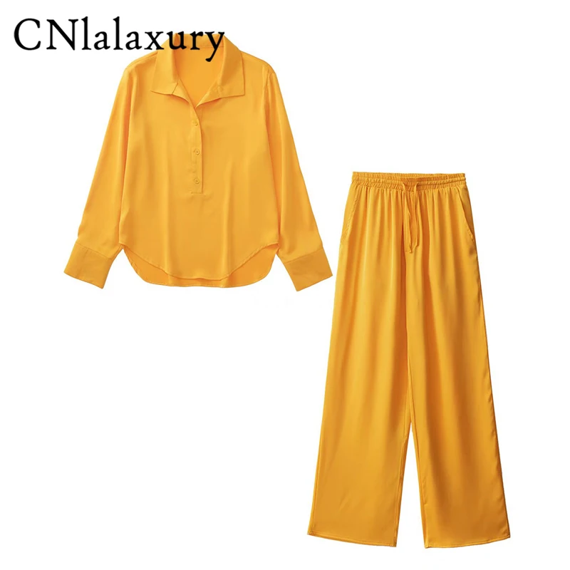 CNlalaxury 2022 Women Simply Solid Colors Shirts Office Lady Long Sleeve Loose Blouse Roupas Chic Chemise Bluasa Tops