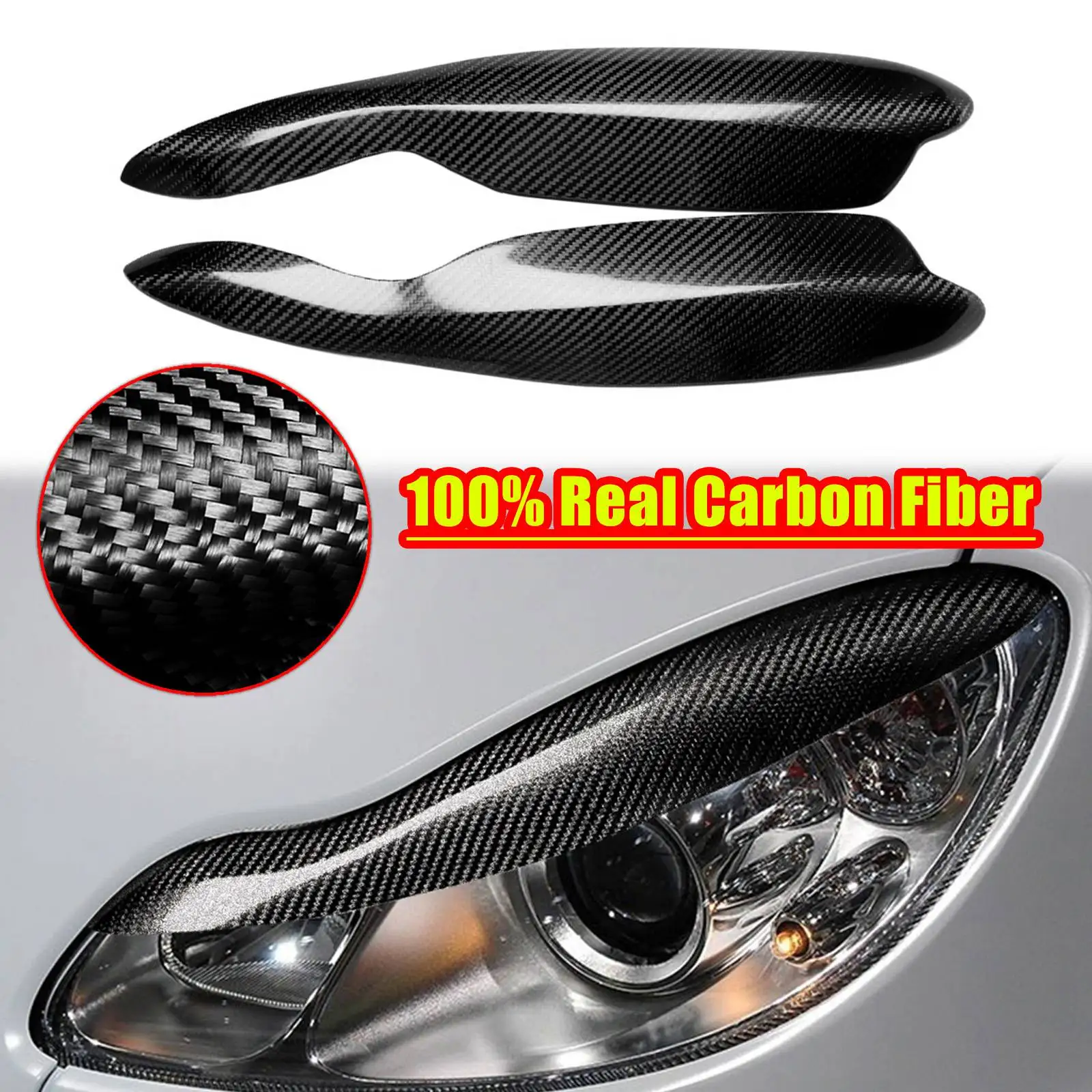 Фото Для Benz Smart Fortwo W451 2007-2014 накладка на переднюю фару из углеродного волокна №4