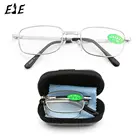 Дизайнерские очки для чтения с футляром для мужчин и женщин, мужские складные очки, оправа для очков, ультралегкие Магнитные очки без оправы + 10  + 40