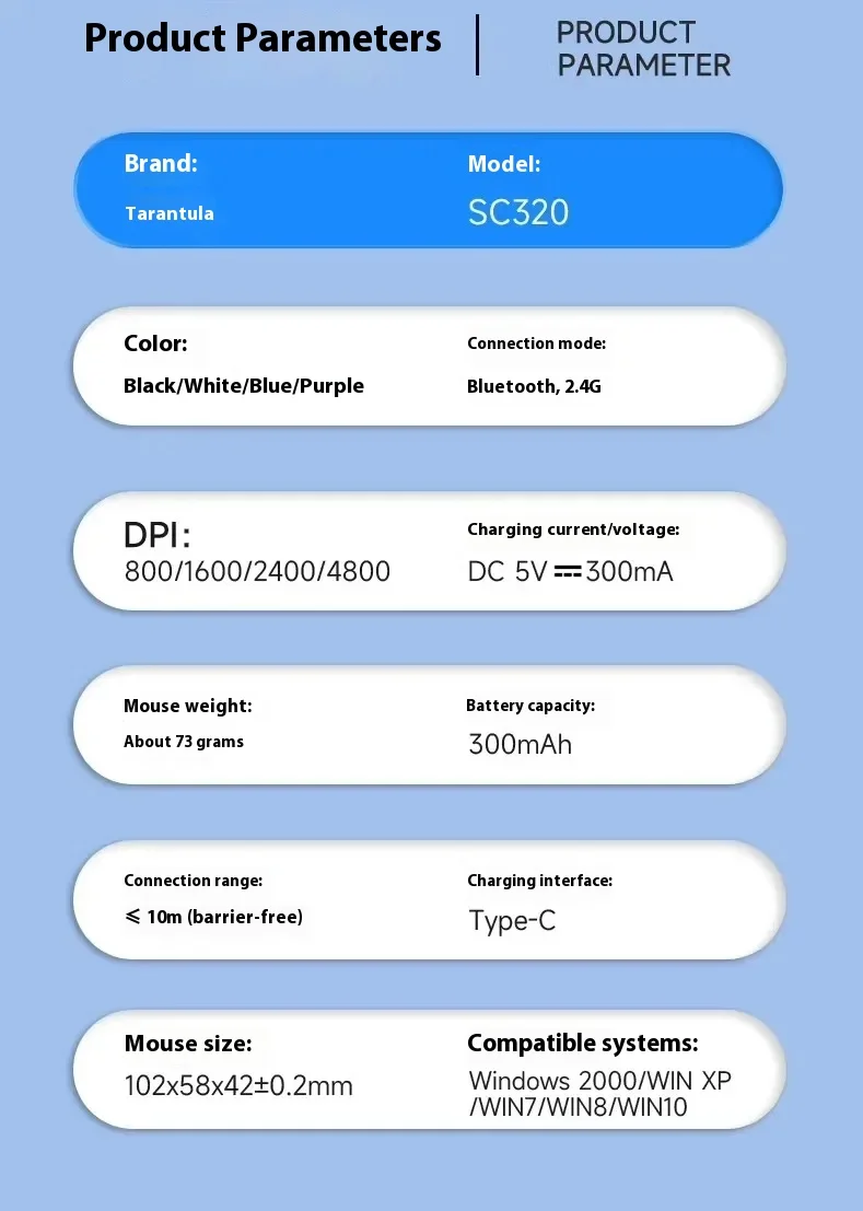 Aula Sc320 Mini Xiao Qiao Мышь Беспроводная Размытая 2 4 ГГц Двухрежимное Трехскоростное