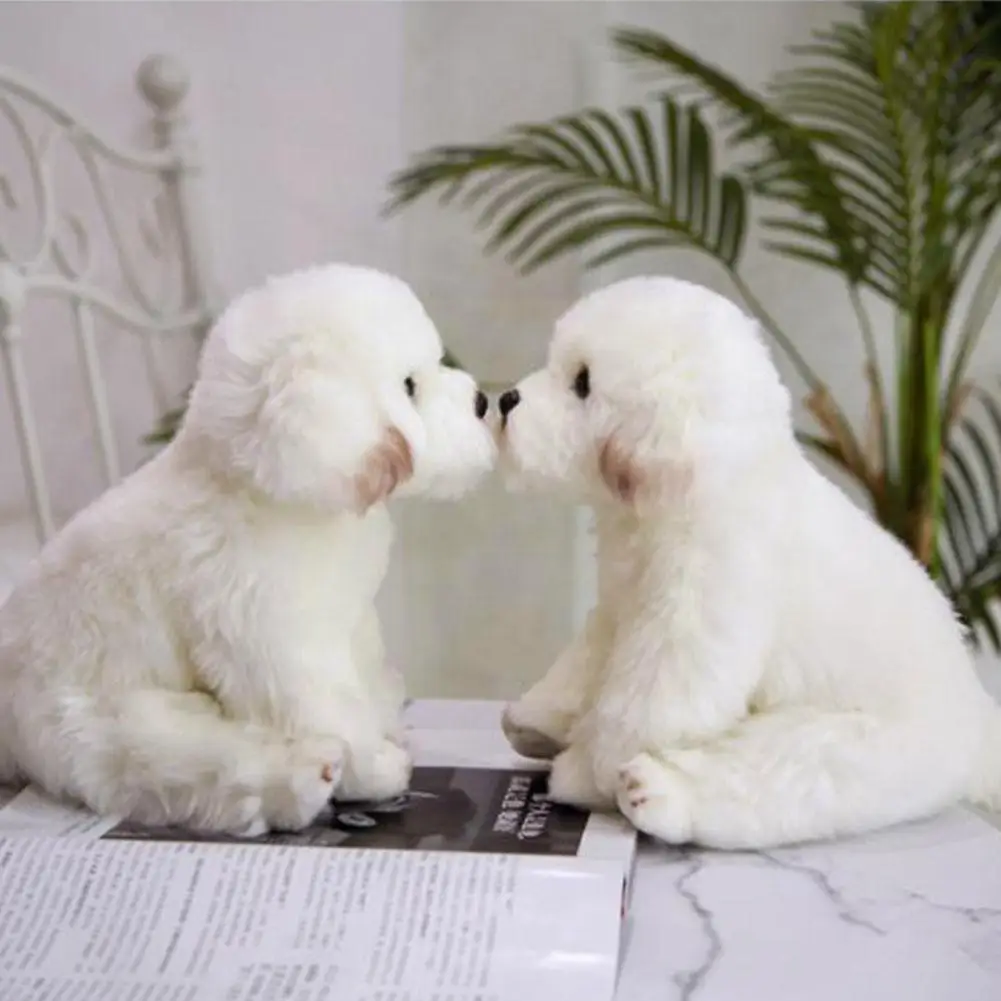

Мягкая Мальтийская собака, плюшевая игрушка, милая имитация домашних животных, пушистые детские куклы, подарки на день рождения для детей, б...