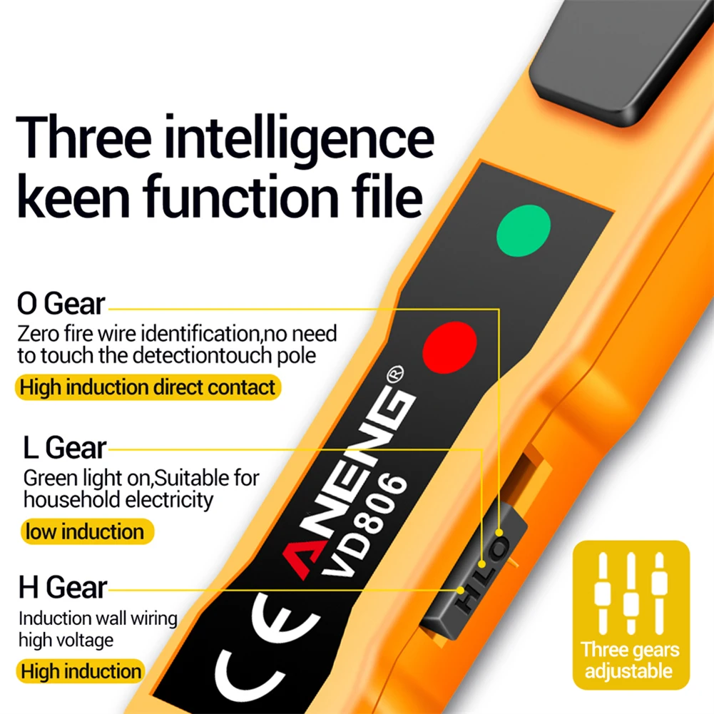 VD806 Тестер напряжения переменного/постоянного тока Бесконтактный детектор цепей