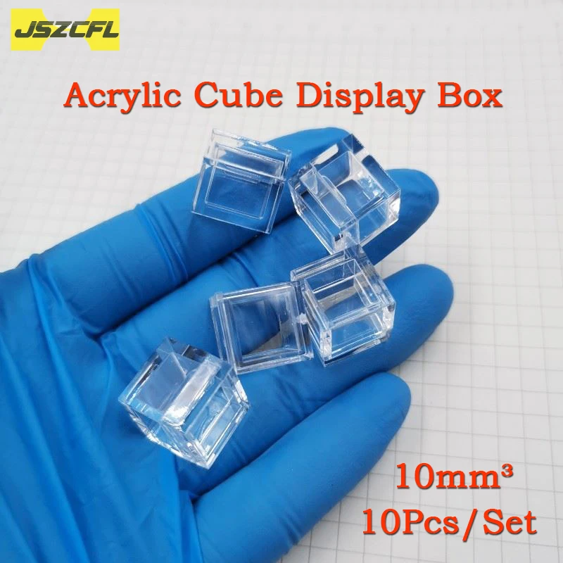 

10PC/Set Acrylic Cases for Element Cube Cube Shape Clear Boxes Collection Storage 10mm Element Cubes Display Box