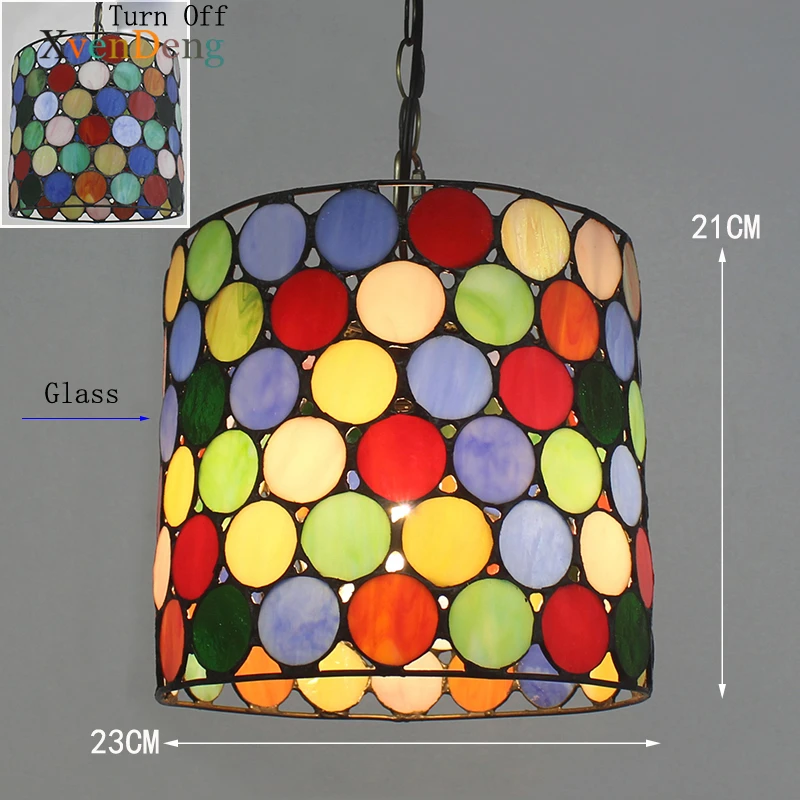 Витражные подвесные светильники Тиффани винтажные в средиземноморском стиле