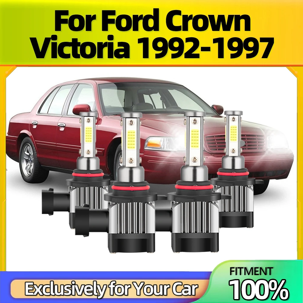 

110 лм, 6500 Вт, 9005 K, автомобильная лампа головного света, 4x9006, высокая 1992, низкая яркость, IP68 Plug-N-Play, для Ford Crown Victoria 1997-