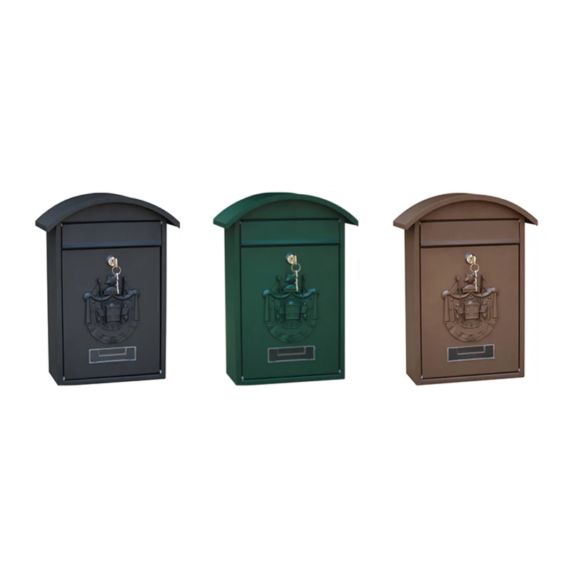 

Outdoor Waterproof Wall-mounted Mail Box with Lock Villa House Opinion Box Creative Retro Mailbox