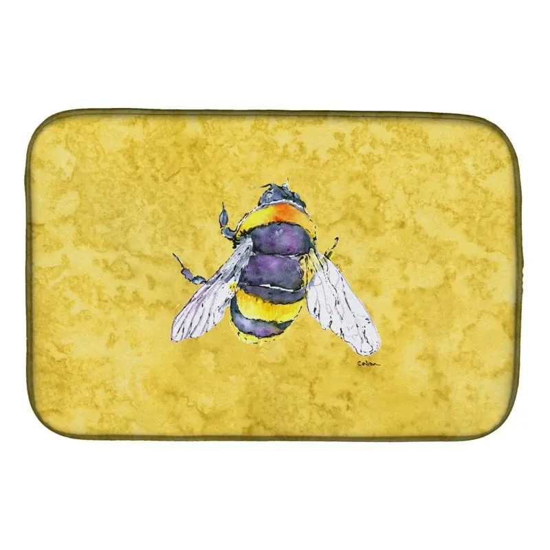 

Beautiful 14 x 21" Multicolor Bee Yellow Dish Drying Mat, Perfect Kitchen Everyday Use