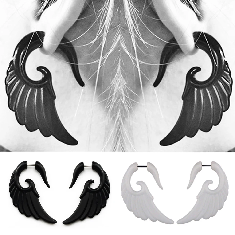 2 шт. горячего акрилового обманщика фальшивого спирали для растяжки ушей, расширители туннелей и штепсельные серьги для прокола ушной раковины.