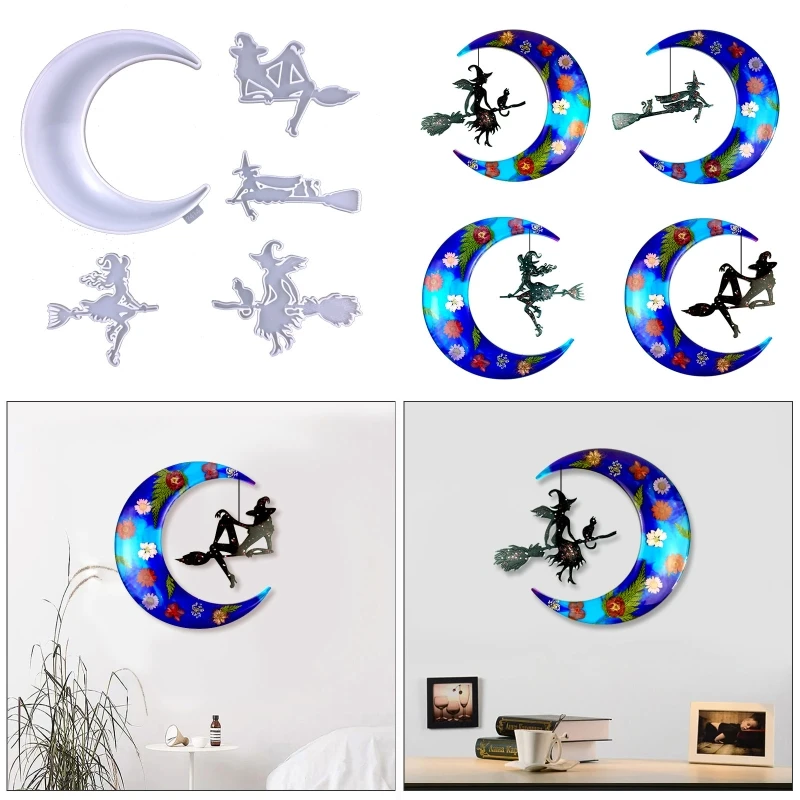 

Хэллоуин Луна ведьма настенное украшение Хрустальное искусственное настенное украшение искусственное Ремесло литье инструмент