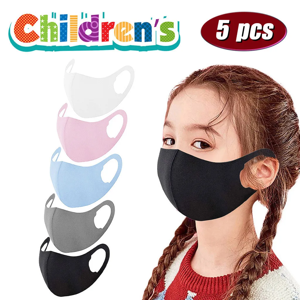 

5 шт., Детская Хлопковая маска для лица, многоразовая, моющаяся