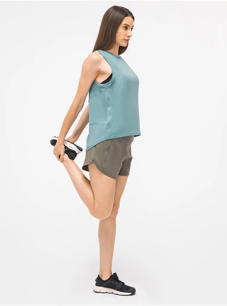 Womens Clothing Yoga Tank Top Breathable T-shirt Outdoor Jogging Tennis Female Gym Sports Top Leisure Fitness Vest Wholesale