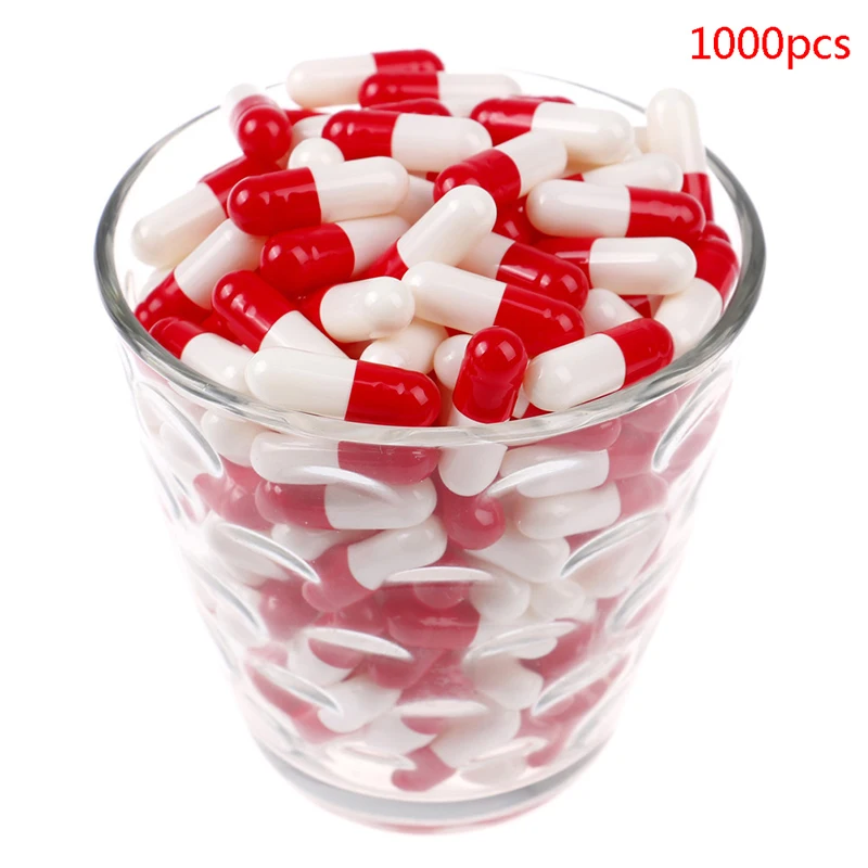 

1000Pcs Empty Hard Gelatin Capsule MedicineCapsule Red And White Empty Pill For Capsule High Quality 0# 1# 2#
