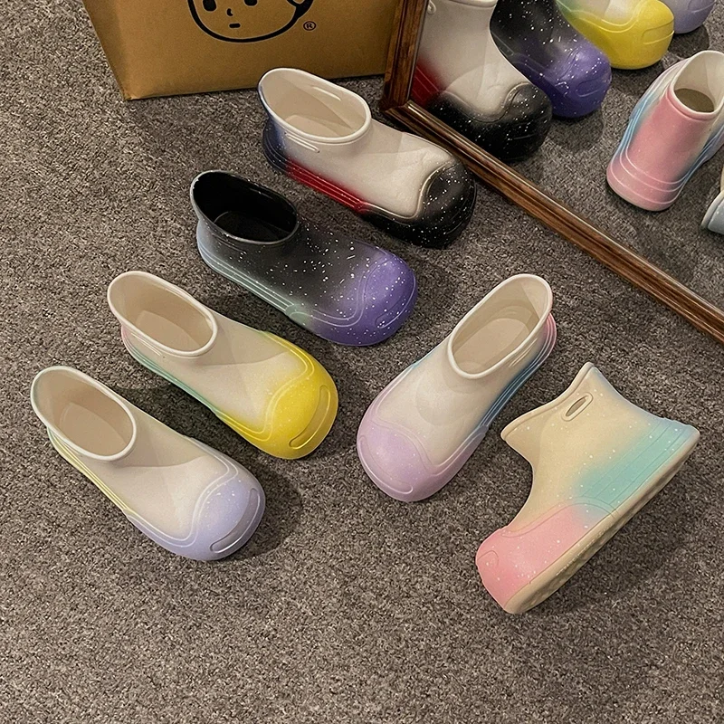 Новые кавайные резиновые сапоги для женщин водонепроницаемая обувь милые