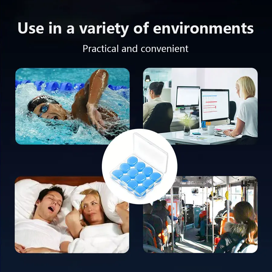 12 шт. силиконовые затычки для ушей