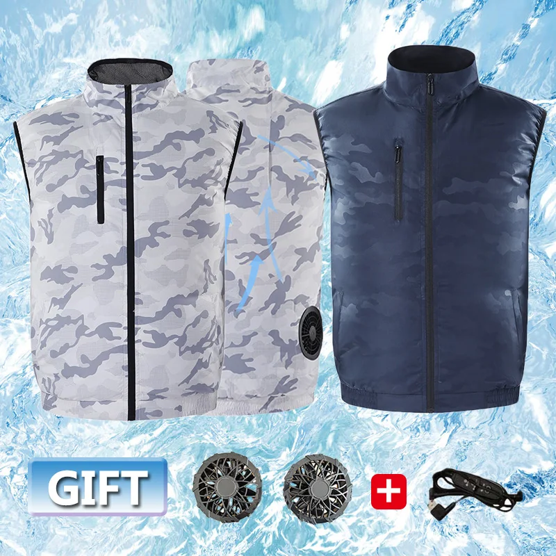 

Cooling Air-conditioning Clothing Refrigeration Fan Vest Overalls Outdoor Leisure Breathable Sunscreen Fishing Clothing Summer