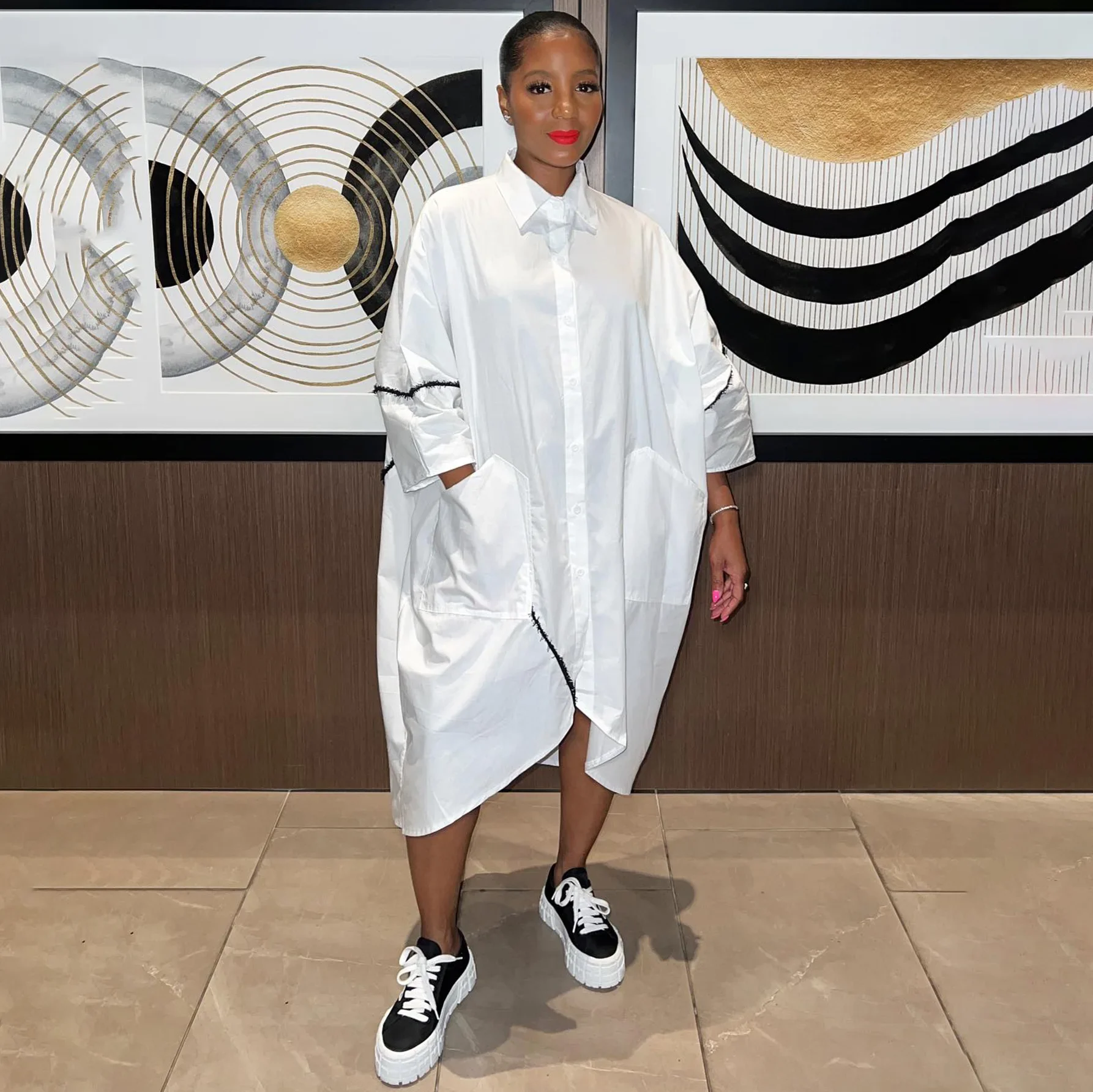 Летнее удобное свободное однотонное модное Повседневное платье-рубашка женское