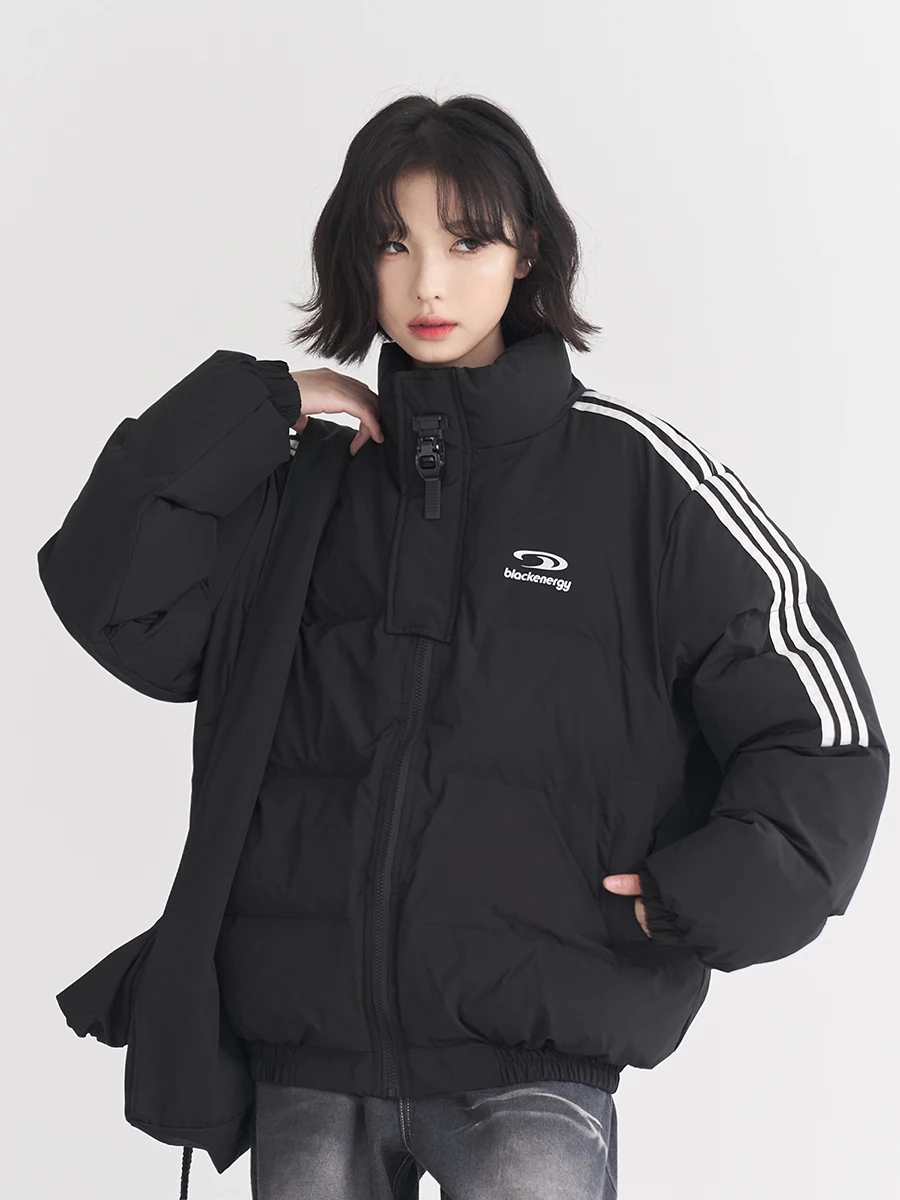 Женское хлопковое стеганое пальто Gravi Museum с тремя полосками и воротником-стойкой