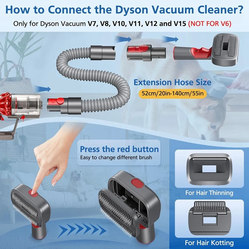 Комплект насадок для ухода за собаками пылесосов Dyson V7 V8 V10 V11 V12 V15 насадка щетки