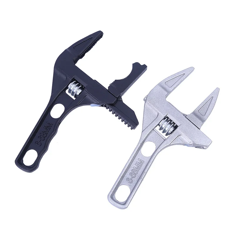

Adjustable Wrench Large Opening Bathroom Spanner Wrench Wide Jaw 6-68mm Aluminum Alloy Spanner Wrench Shank Plumber Hand Tool