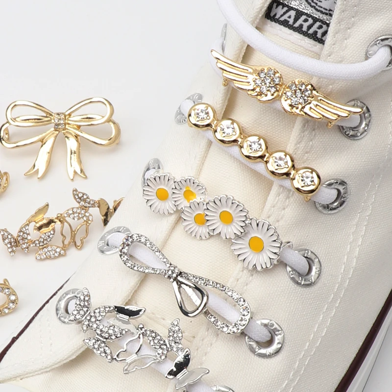 

Girl Shiny Rhinestones Shoe Laces Sneakers Shoelaces Decoration Metal Shoelace Buckle DIY Shoe Accessories Women Clips 1 Pcs