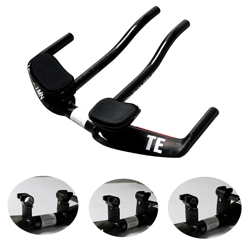 Фото Руль TEMANI Full Carbon TT Rest Handlebar 400-440 мм, трековый руль-«рогатка», сверхлегкий, для шоссейных и фикс-велосипедов №5