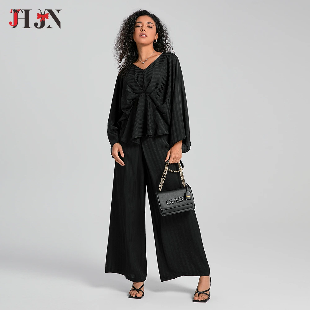 Новый стиль комплект из двух частей широкие брюки женские с рукавами летучая