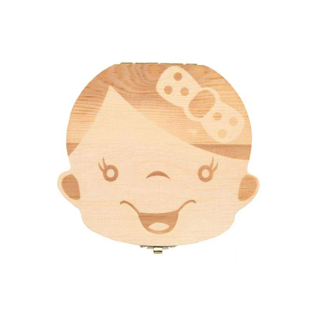 

Wooden Baby Tooth Storage Box Teeth Container Storage Case Newborn Souvenir Children Birthday Gift
