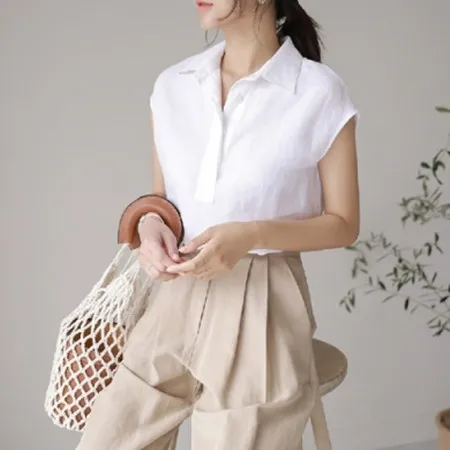 

COIGARSAM Shirt Womens Tops Summer New Dovetail Women Shirts Dropshipping