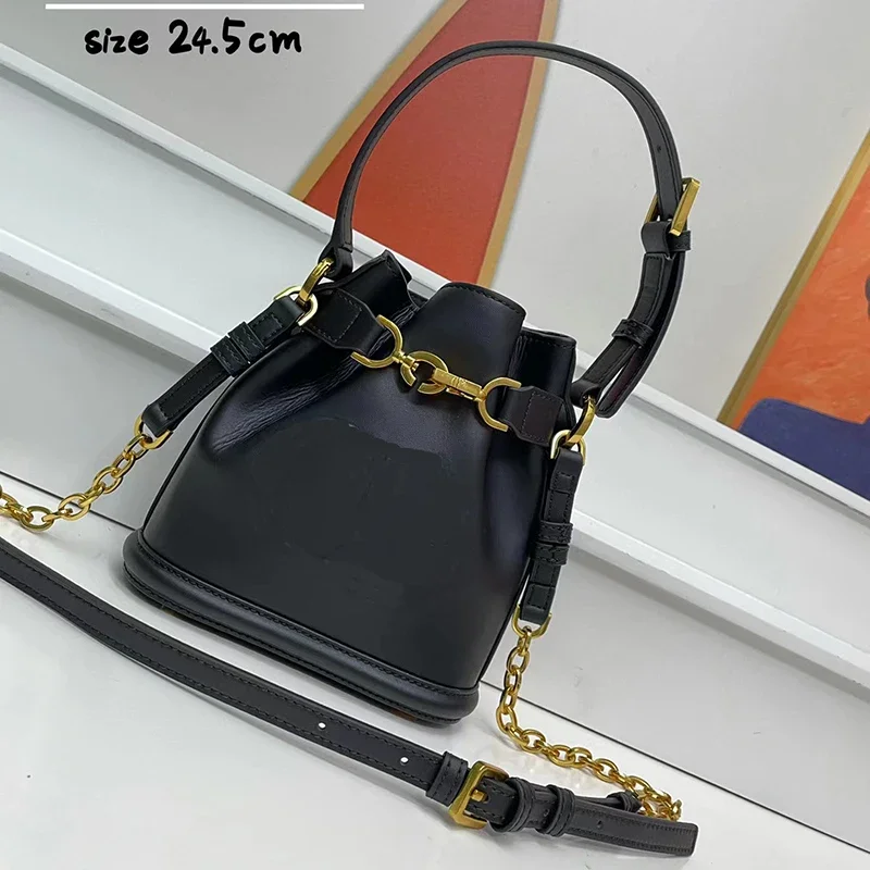 

New Fashion Real Leather Bucket Bag High Quality Genuine Leather Bags For Women Luxury Brand Shoulder Bag Bolsas Para Mujeres01