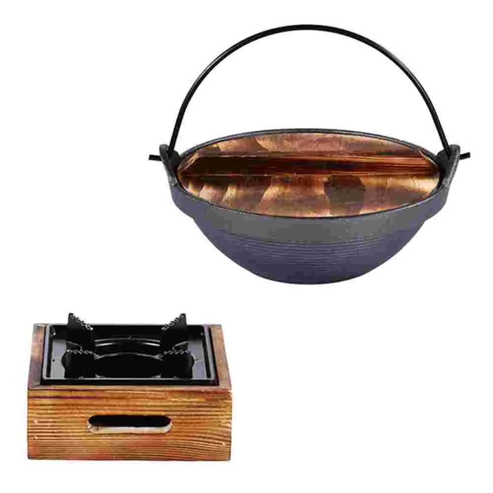 

Kitchen Iron Stew Pot Old-Fashioned Home Iron Japanese Hot Pot With Furnace