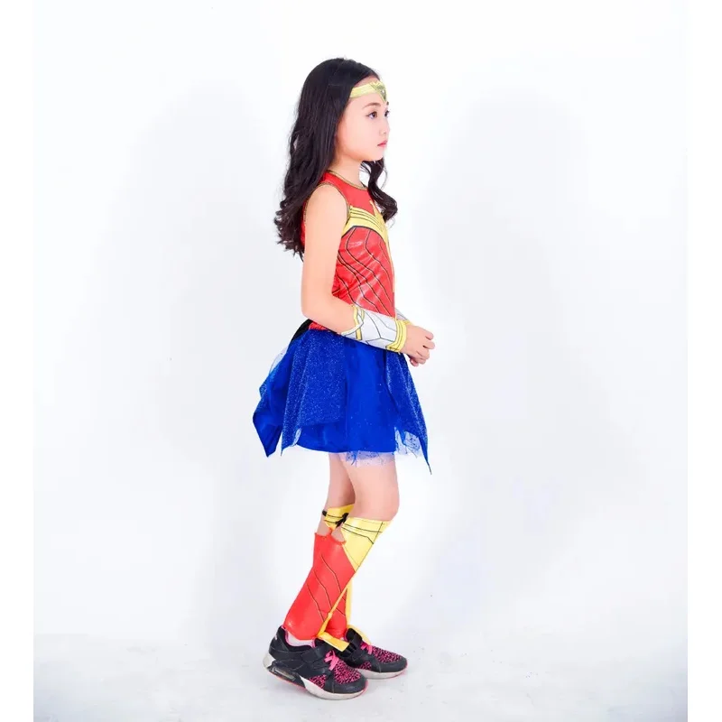 Детский маскарадный костюм Чудо-девочка Женский супердевушки на Хэллоуин