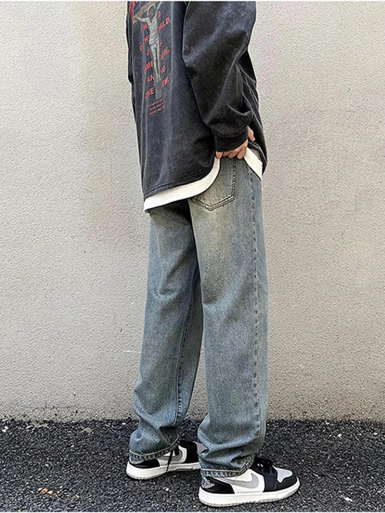 Oversize Distressed Jeans Pants Men Ripped Jeans for Men Y2K Blue Denim Trousers Male Punk Japanese Streetwear Hip Hop Men Jeans