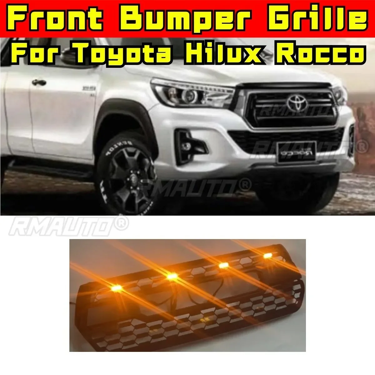 Для Toyota Hilux Rocco Решетка бампера Гоночные грили Передняя решетка автомобиля Grillg