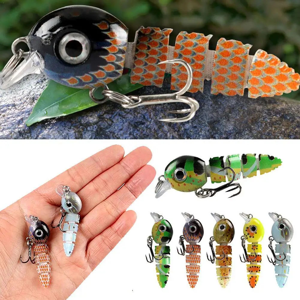 

Приманка для гольца рыболовная приманка для окуня, Тонущая, 5 шарнирных искусственных приманки, сегментированные бионические плавающие при...