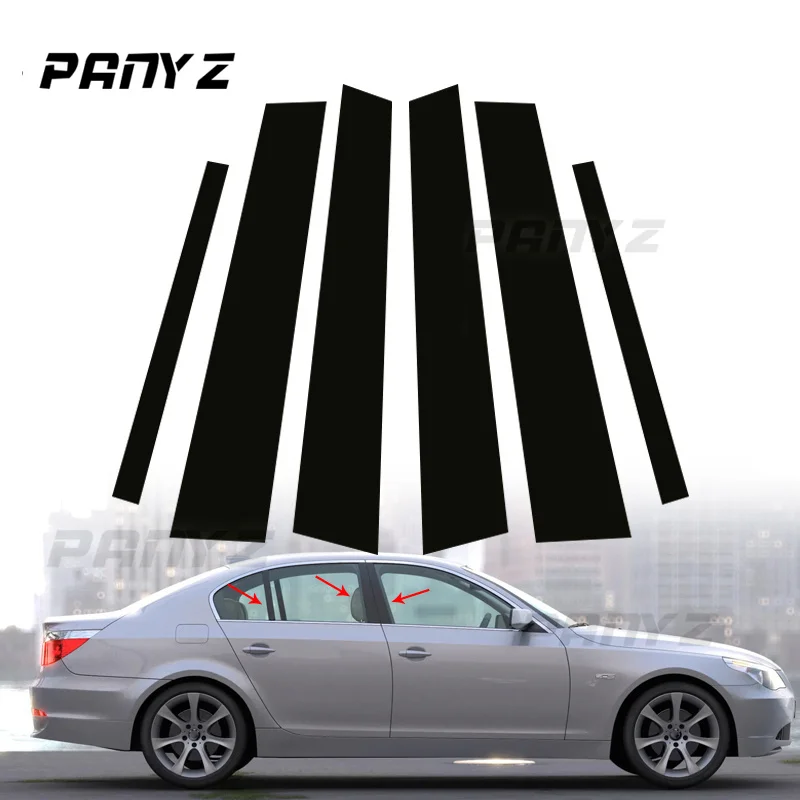 

6 шт., автомобильные наклейки из углеродного волокна для BMW 5 серии E60 4DR 2003-2010