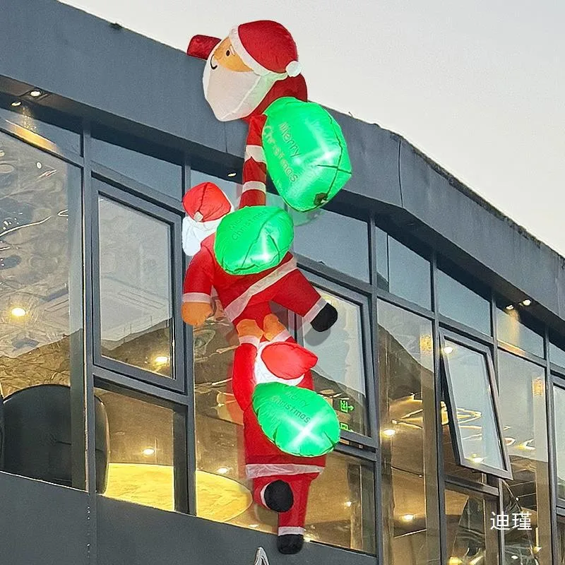 2 м Рождественская воздушная модель карниза подвесные три рюкзака Санта-Клауса
