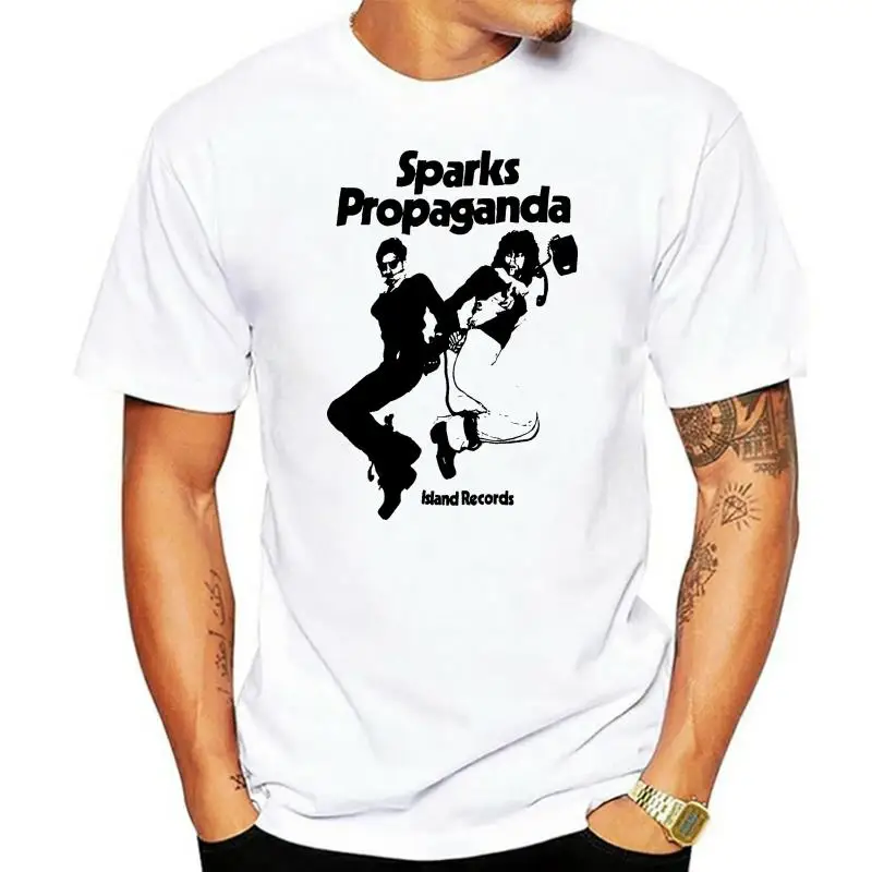 

Rare Vintage 1974 Sparks Propaganda Island Records Album Promo T-Shirt Reprint Trendy Streetwear Tee Shirt