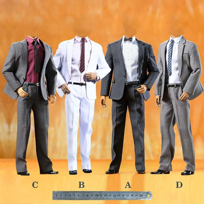 

1/6 Scale Casual Man 's Suit Jacket Trousers with Belt Tips Shoes Model for 12inch TBL-M36 Body Action Figure Toys