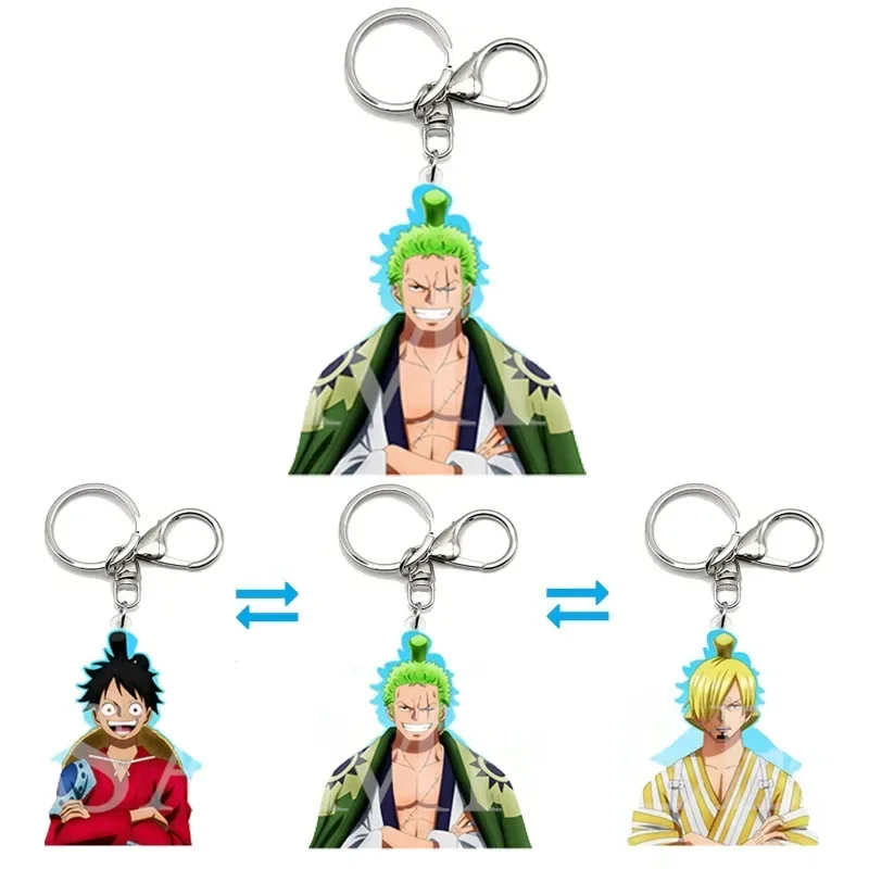 

Anime ONE PIECE Sanji/luffy/zoro Acrylic Motion Key Chains Creative Bag Pendant Car Keyring Anime Peripheral Birthday Gift