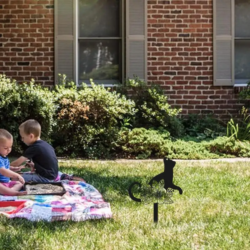 Металлическая Статуя для кошек и сада статуя животного садовые уличные статуи с