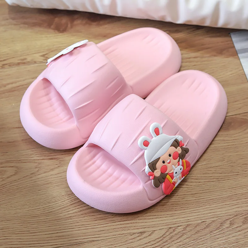 Comwarm Soft Thick Bottom Slippers Women Summer Indoor Cartoon Non-slip Slippers Men Home Bath Slides Outdoor Fashion Sandals