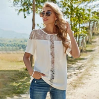 summer cottagecore tops fashion lace t shirts women loose casual perspective tops 2021 sweeet sexy o neck tees aesthetic clothes