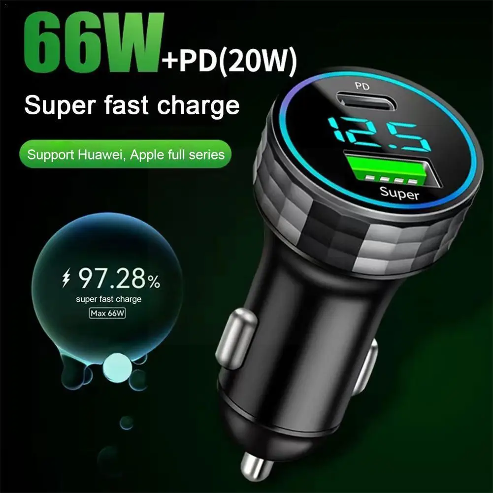 

Зарядное устройство в прикуриватель, 66 Вт, 20 Вт, QC4.0