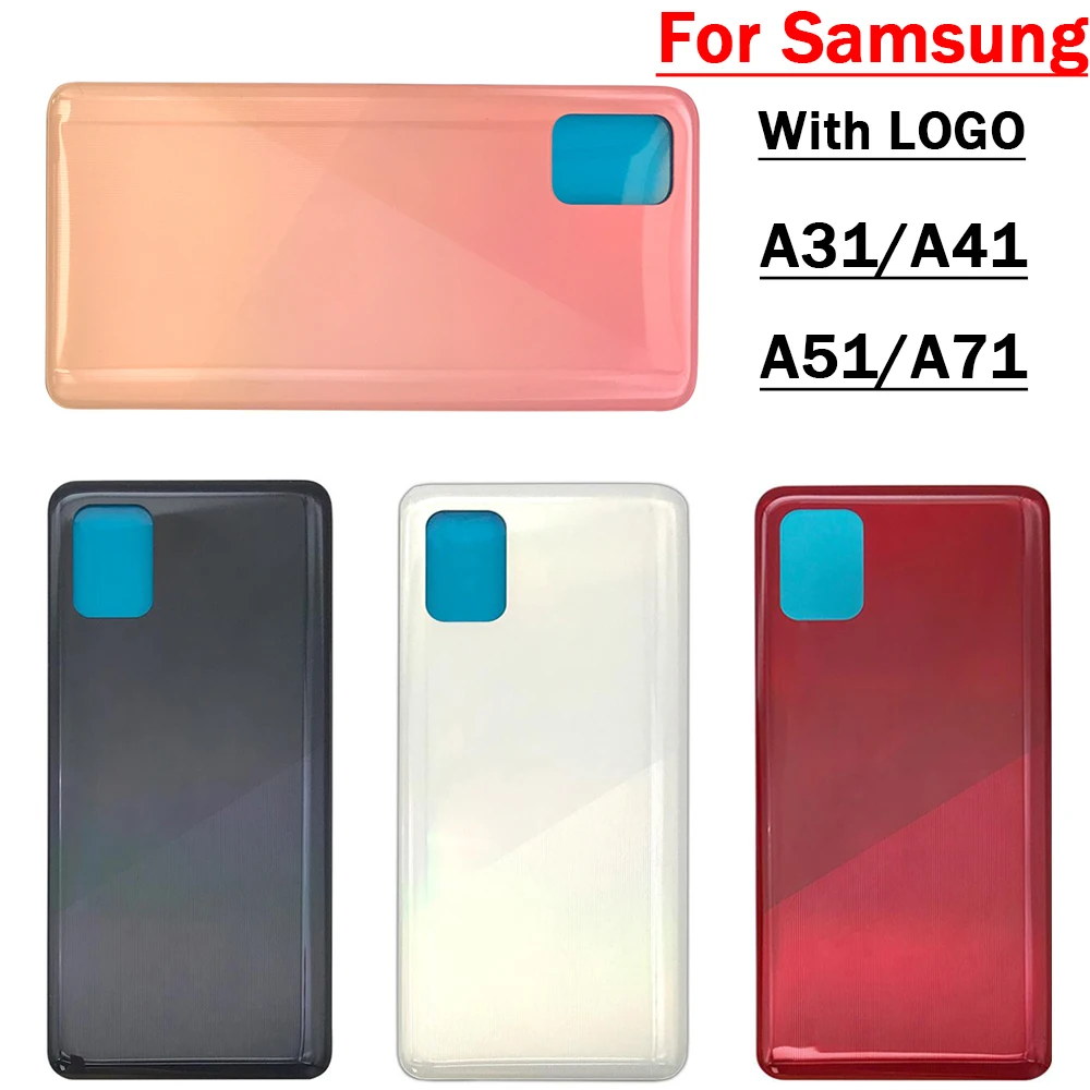 

For Samsung Galaxy A31 A51 A71 A315 A515 A715 Battery Back Cover Rear Door Plastic Panel Battery Housing Case With Adhesive