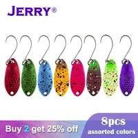 jerry 8pcs 2 5g micro trout spoons kit metal fishing lures set baubles glitters spinner pesca artificial bait