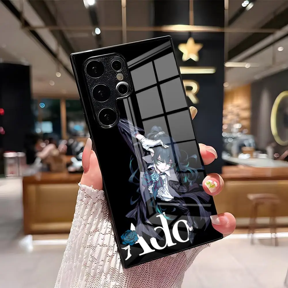 Фото Чехол для телефона Ado Kyogen X Uta для Samsung S26 Ultra S25 Edge Ultra S23 S22 S21 S20 Ultra Plus S24 Fe A25, стеклянная крышка №5