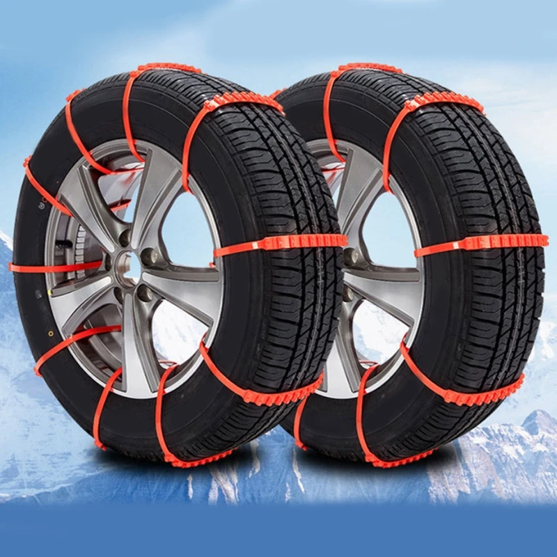

10pcs Outdoor Mud Snow Chain for Off-road Truck SUV Car Wheel Tyre Winter Non-slip Resists Abrasion Less Vibration Noise