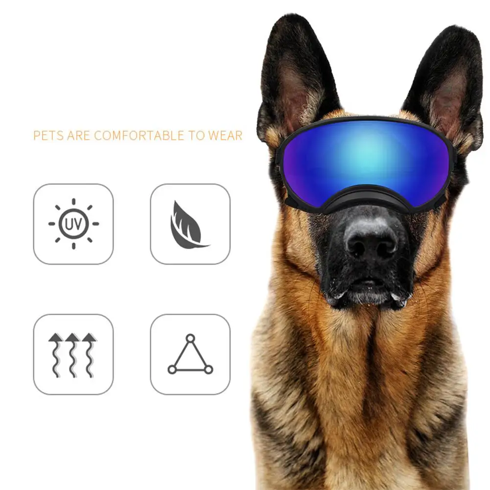 

Солнцезащитные очки для собак среднего и крупного размера с защитой от УФ-лучей и регулируемым ремешком